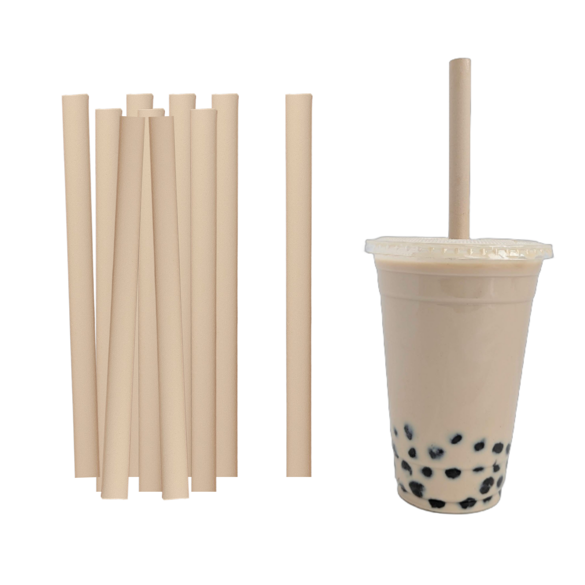 Boba Straws 9 inches long, on a boba milk tea